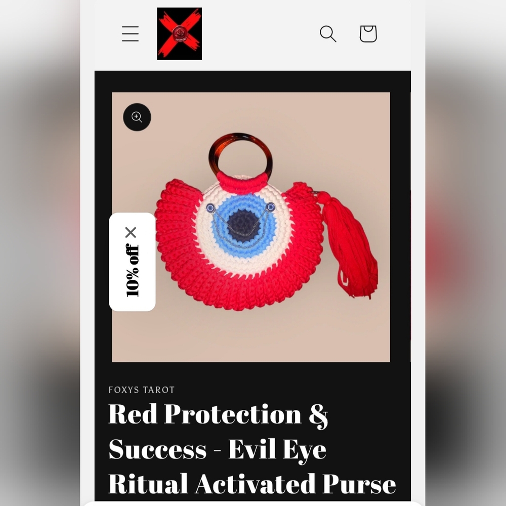 Protection & Success Red Ritual Activated Evil Eye Crochet Purse